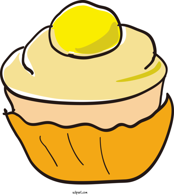 Free Food Yellow Line Art Food For Cake Clipart Transparent Background