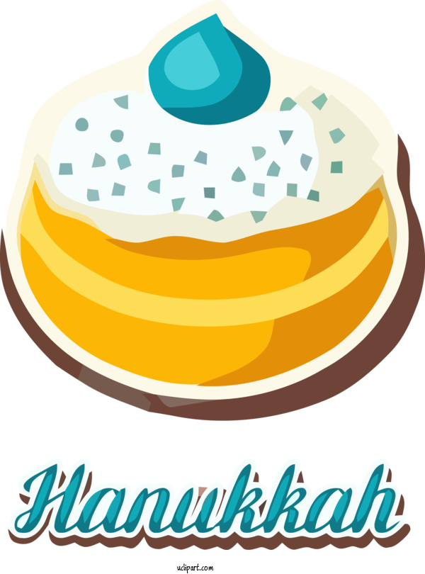 Free Holidays Yellow Icing Cake For Hanukkah Clipart Transparent Background
