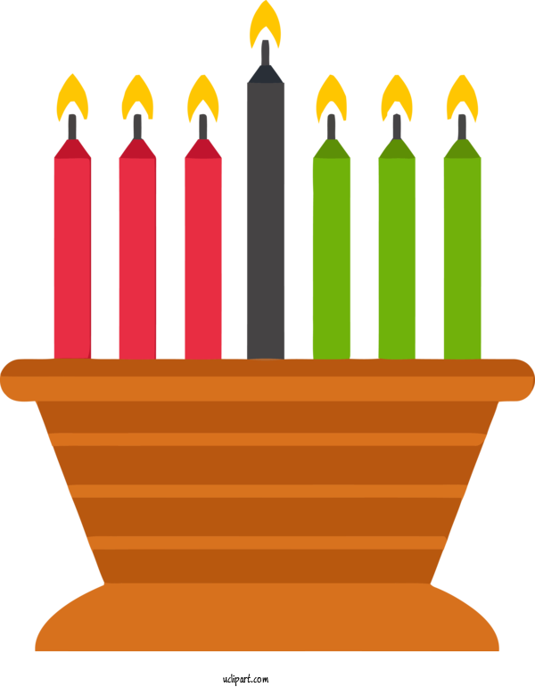 Free Holidays Line Event Birthday Candle For Kwanzaa Clipart Transparent Background