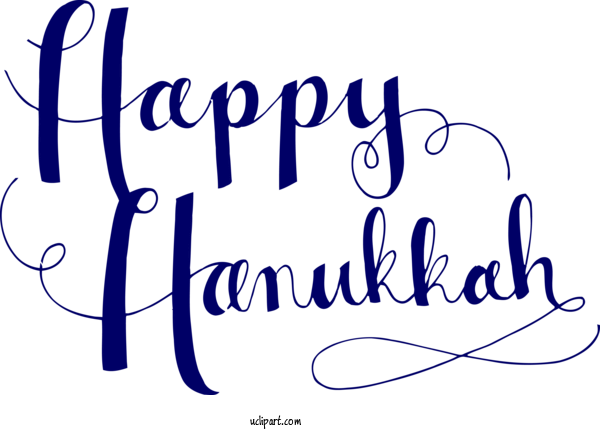 Free Holidays Text Font Calligraphy For Hanukkah Clipart Transparent Background