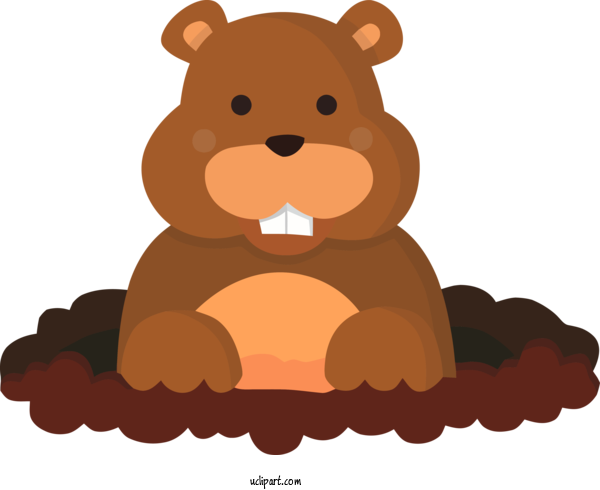 Free Holidays Groundhog Teddy Bear Brown For Groundhog Day Clipart Transparent Background