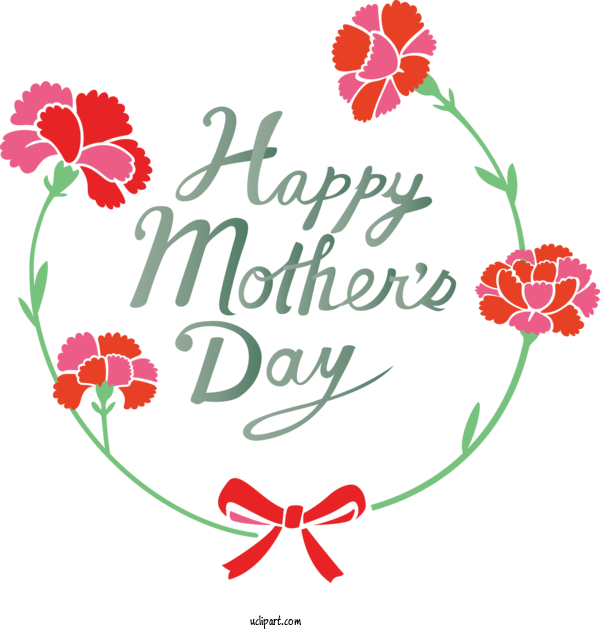Free Holidays Text Font Plant For Mothers Day Clipart Transparent Background