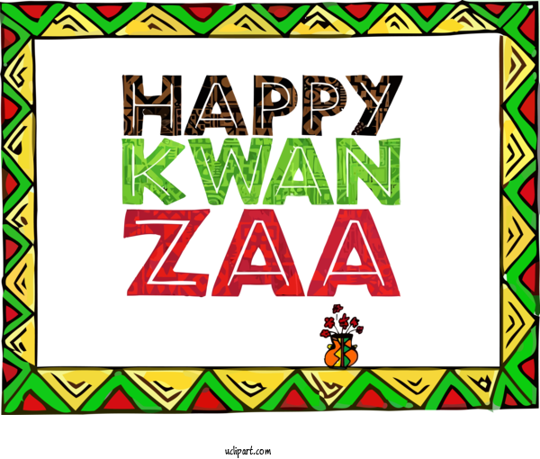 Free Holidays Green Font Rectangle For Kwanzaa Clipart Transparent Background