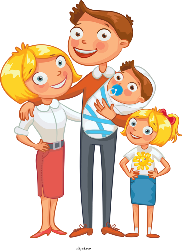 Free Holidays Cartoon People Fun For Family Day Clipart Transparent Background