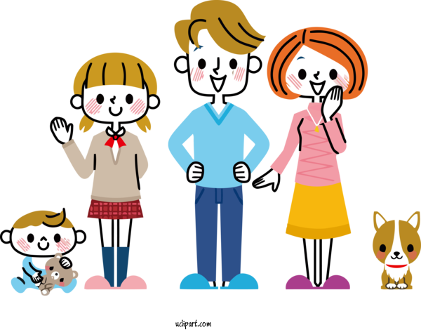 Free Holidays Cartoon People Social Group For Family Day Clipart Transparent Background
