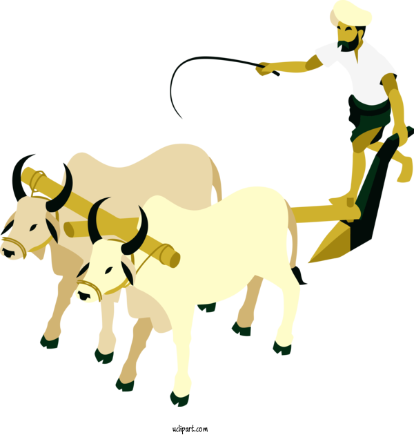 Free Holidays Cartoon Bovine Dairy Cow For Pongal Clipart Transparent Background