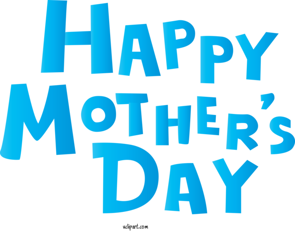 Free Holidays Text Font Turquoise For Mothers Day Clipart Transparent Background