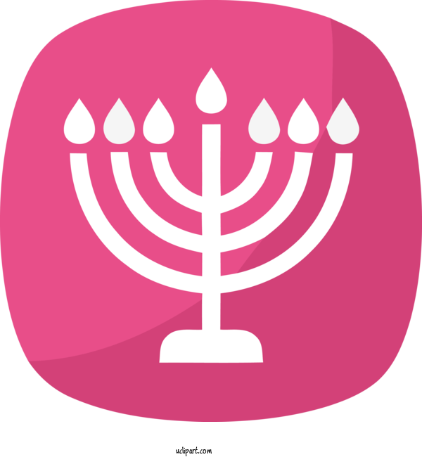 Free Holidays Menorah Candle Holder Pink For Hanukkah Clipart Transparent Background