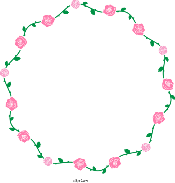 Free Flowers Pink Heart Circle For Rose Clipart Transparent Background