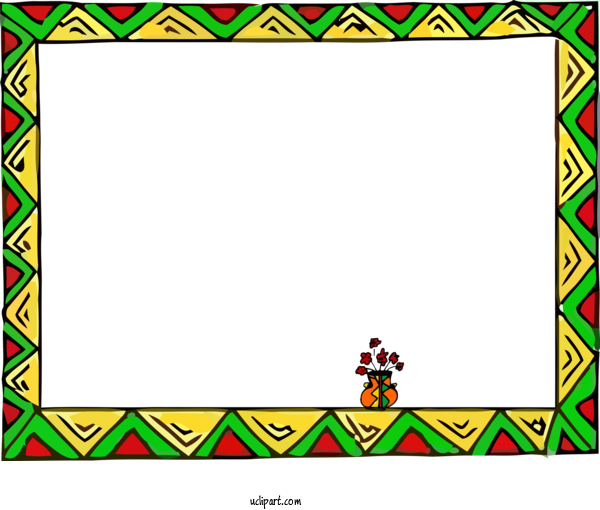 Free Holidays Rectangle Picture Frame Pattern For Kwanzaa Clipart Transparent Background