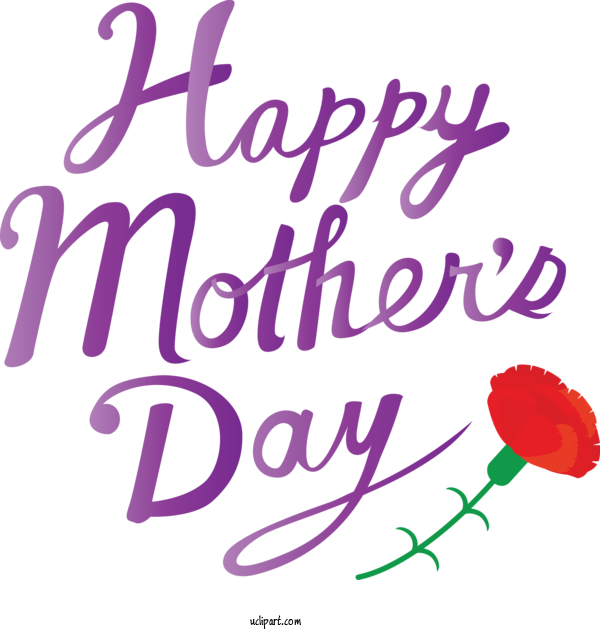 Free Holidays Font Text Purple For Mothers Day Clipart Transparent Background