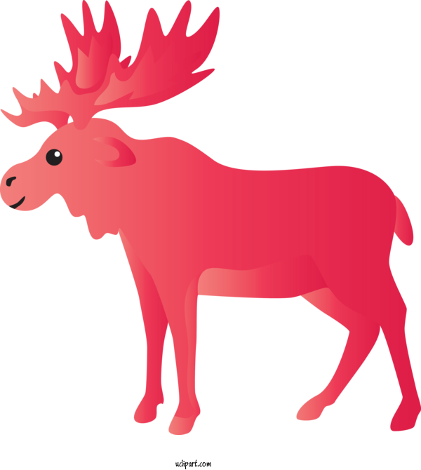 Free Animals Red Reindeer Cartoon For Reindeer Clipart Transparent Background