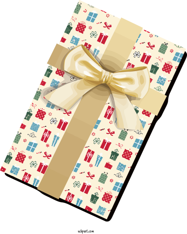 Free Holidays Gift Wrapping Present Beige For Christmas Clipart Transparent Background