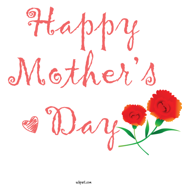 Free Holidays Text Red Font For Mothers Day Clipart Transparent Background