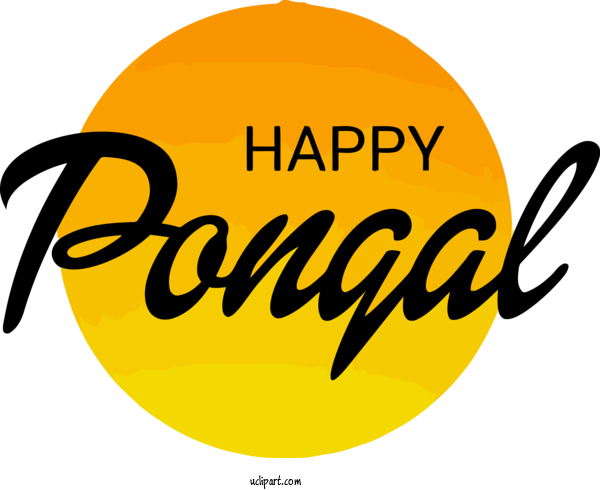 Free Holidays Yellow Text Font For Pongal Clipart Transparent Background