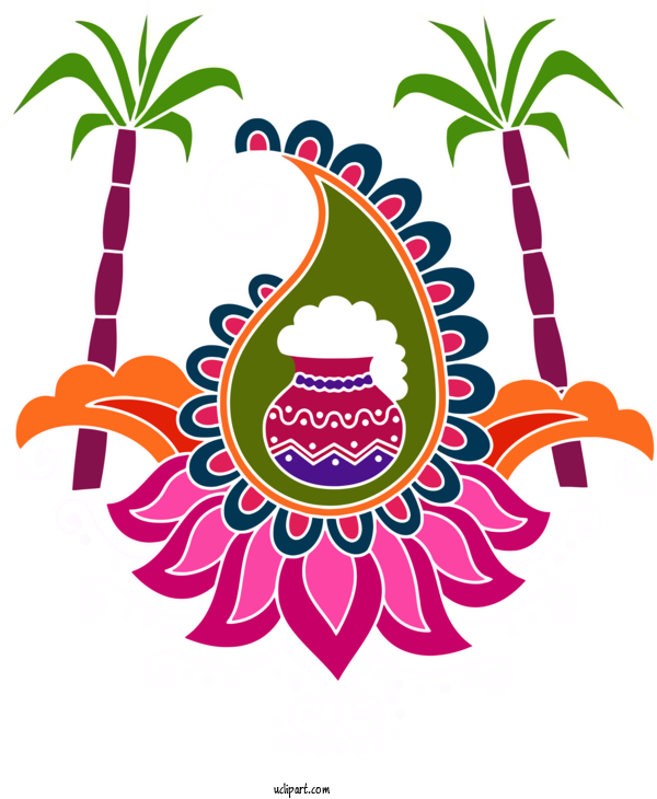 Free Holidays Plant Font Fruit For Pongal Clipart Transparent Background