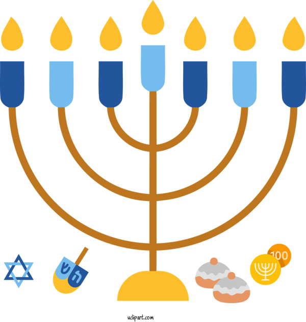 Free Holidays Hanukkah Menorah Line For Hanukkah Clipart Transparent Background