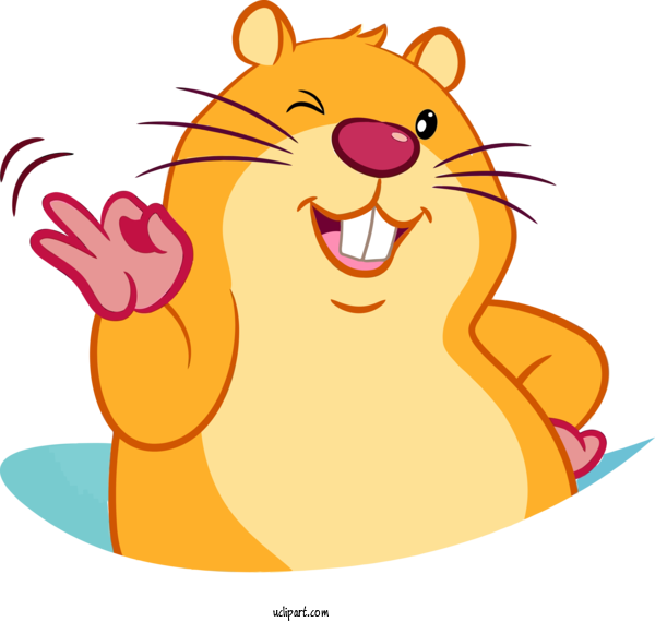 Free Holidays Cartoon Whiskers Hamster For Groundhog Day Clipart Transparent Background