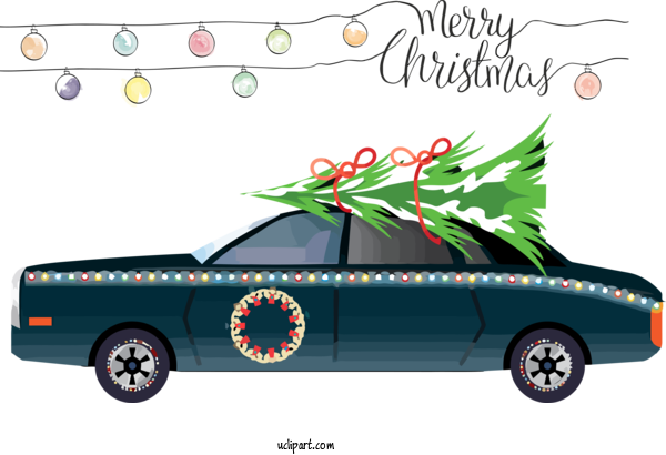 Free Holidays Vehicle Car Cartoon For Christmas Clipart Transparent Background