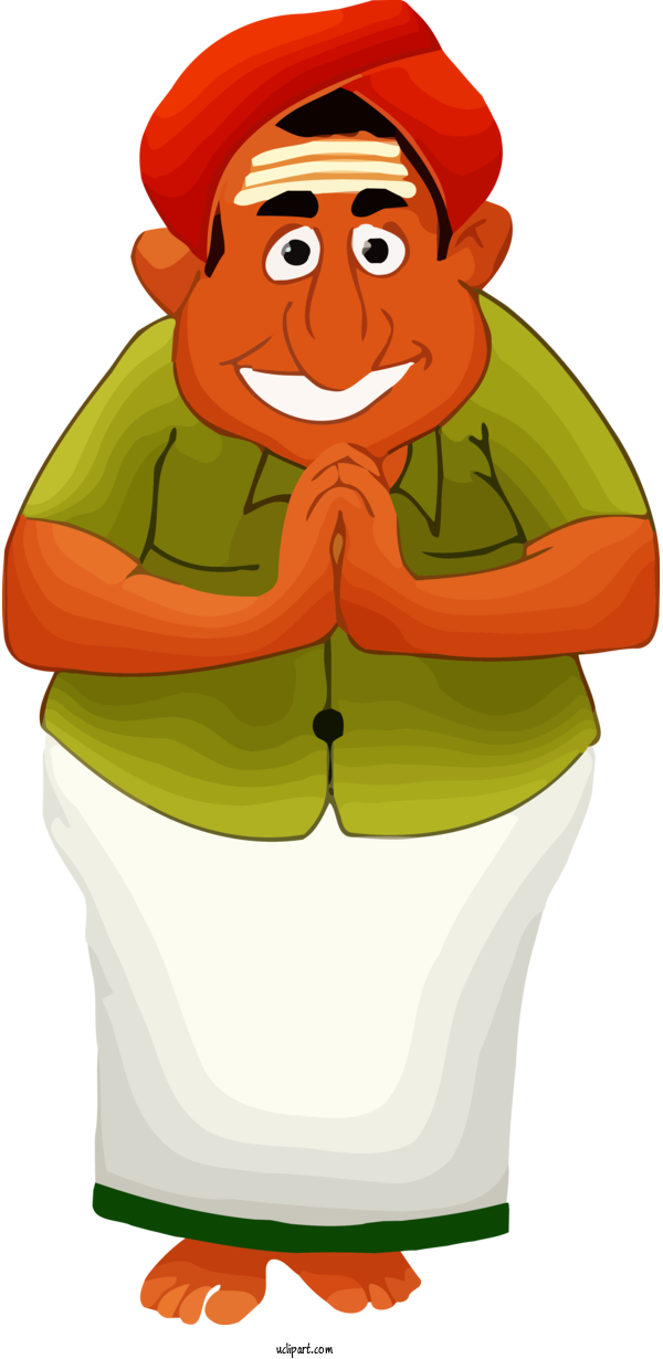 Free Holidays Cartoon Green Smile For Pongal Clipart Transparent Background