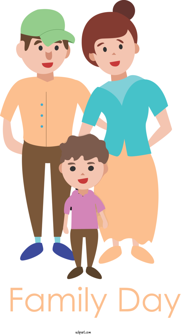 Free Holidays Cartoon People Child For Family Day Clipart Transparent Background