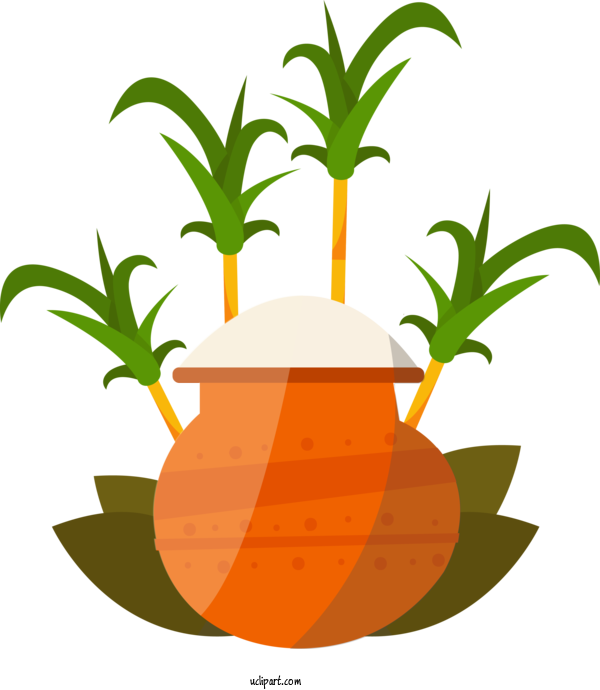 Free Holidays Flowerpot Leaf Plant For Pongal Clipart Transparent Background
