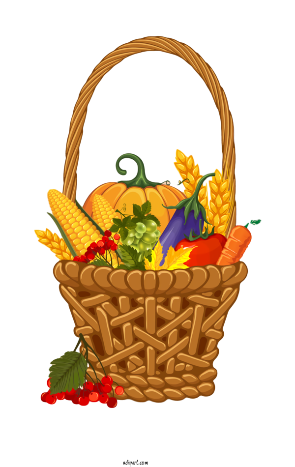 Free Holidays Picnic Basket Storage Basket Basket For Thanksgiving Clipart Transparent Background