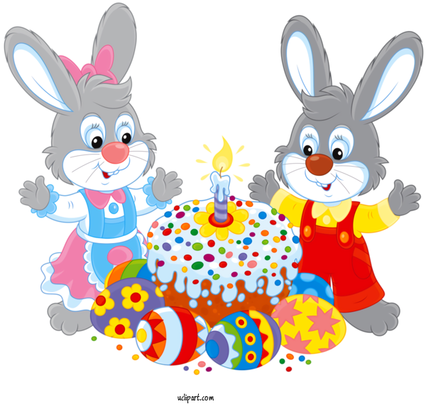 Free Holidays Cartoon Rabbits And Hares Easter Bunny For Easter Clipart Transparent Background