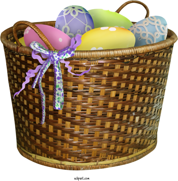 Free Holidays Basket Hamper Storage Basket For Easter Clipart Transparent Background