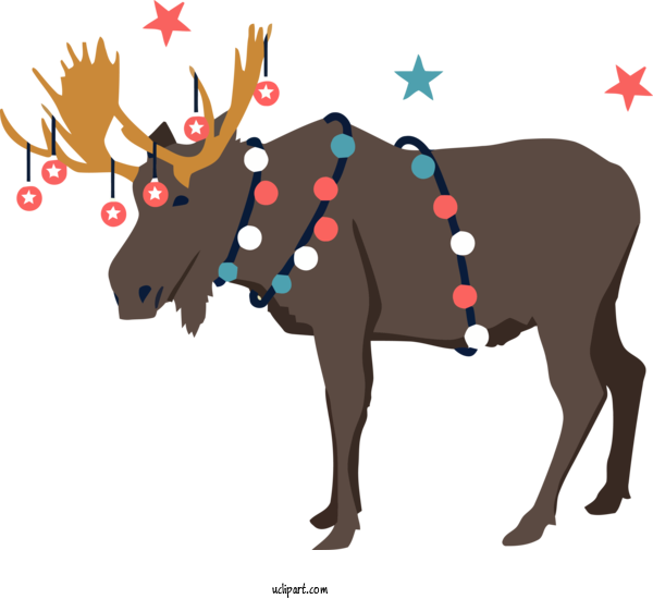 Free Winter Reindeer Moose Deer For Nature Clipart Transparent Background