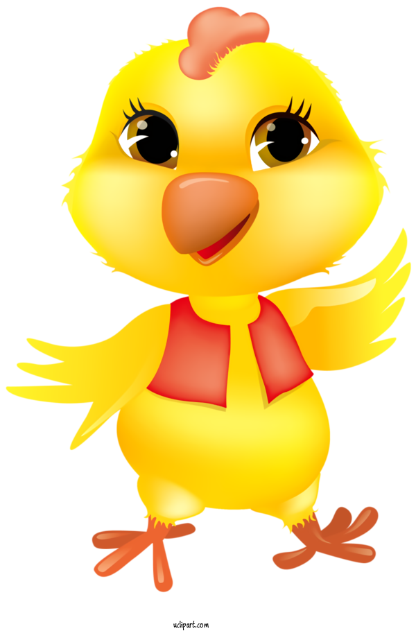Free Holidays Cartoon Yellow Bird For Easter Clipart Transparent Background