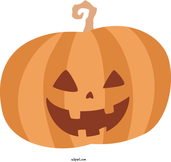 Free Holidays Pumpkin Calabaza Jack O' Lantern For Halloween Clipart Transparent Background
