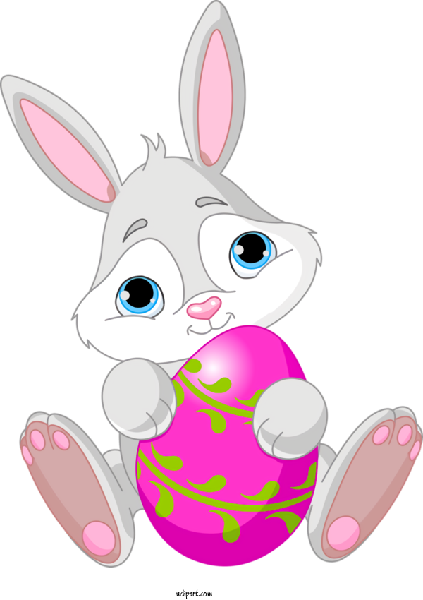 Free Holidays Pink Cartoon Easter Bunny For Easter Clipart Transparent Background