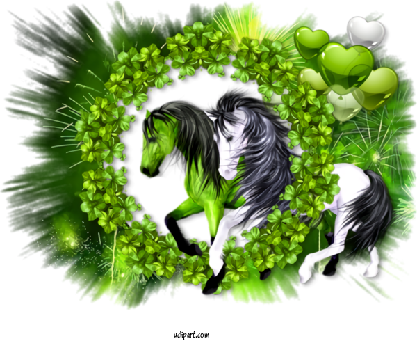 Free Holidays Green Grass Horse For Saint Patricks Day Clipart Transparent Background