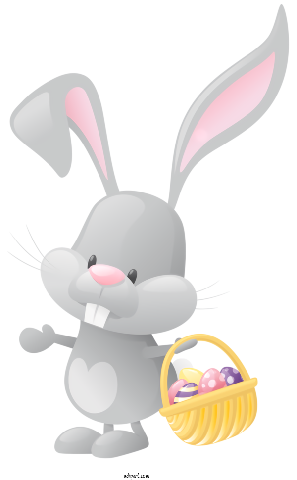 Free Holidays Cartoon Rabbit Rabbits And Hares For Easter Clipart Transparent Background
