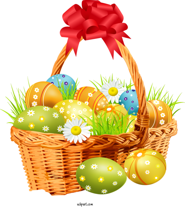 Free Holidays Easter Egg Basket Gift Basket For Easter Clipart Transparent Background