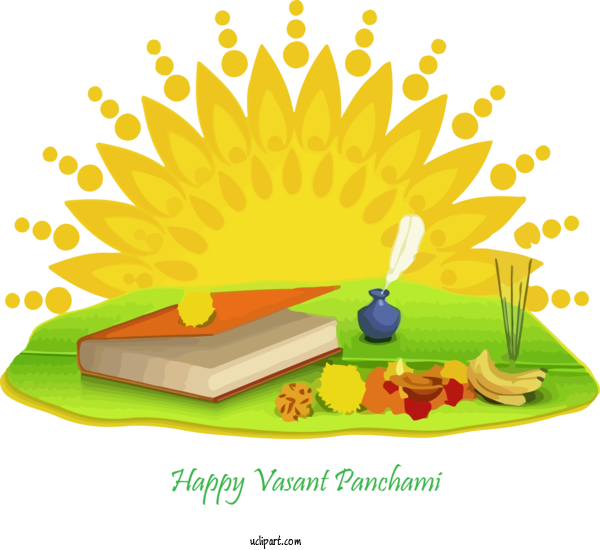 Free Holidays Yellow For Basant Panchami Clipart Transparent Background