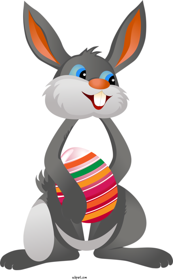 Free Holidays Cartoon Rabbit Rabbits And Hares For Easter Clipart Transparent Background