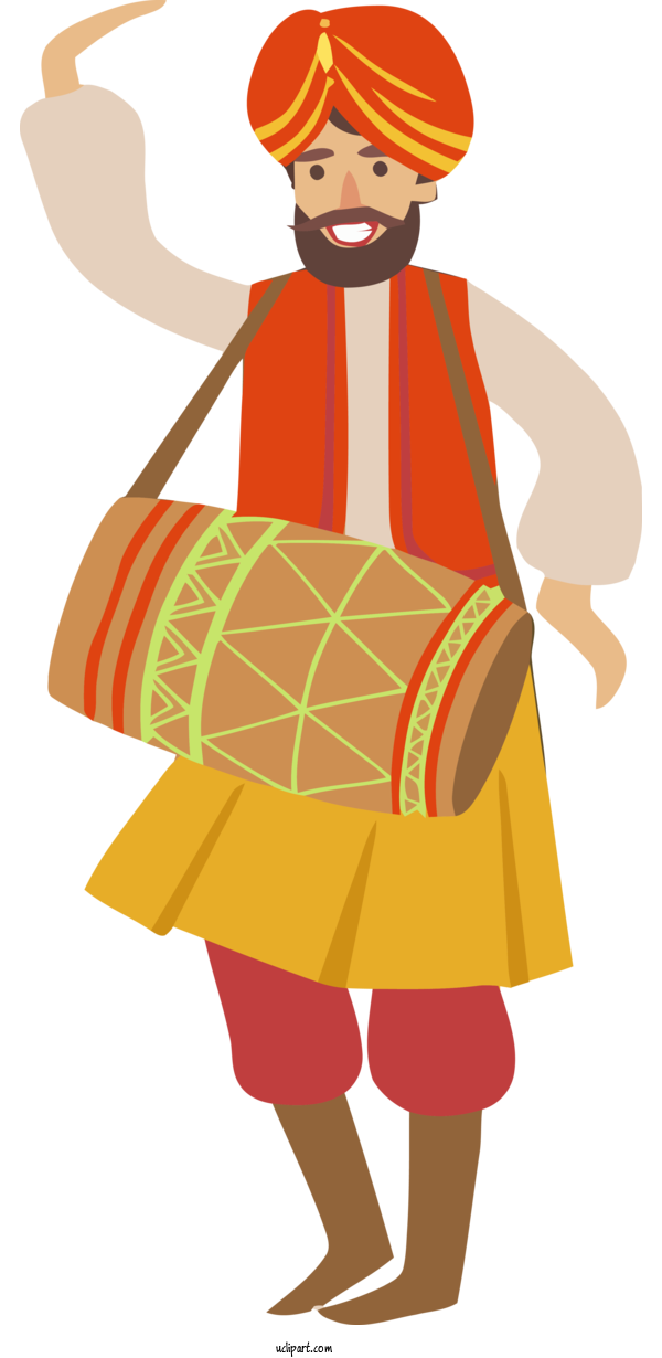 Free Holidays Cartoon Yellow Costume For Basant Panchami Clipart Transparent Background