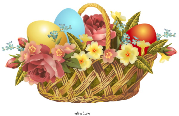 Free Holidays Flower Easter Easter Egg For Easter Clipart Transparent Background
