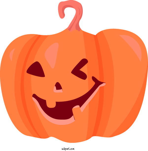 Free Holidays Calabaza Pumpkin Orange For Halloween Clipart Transparent Background