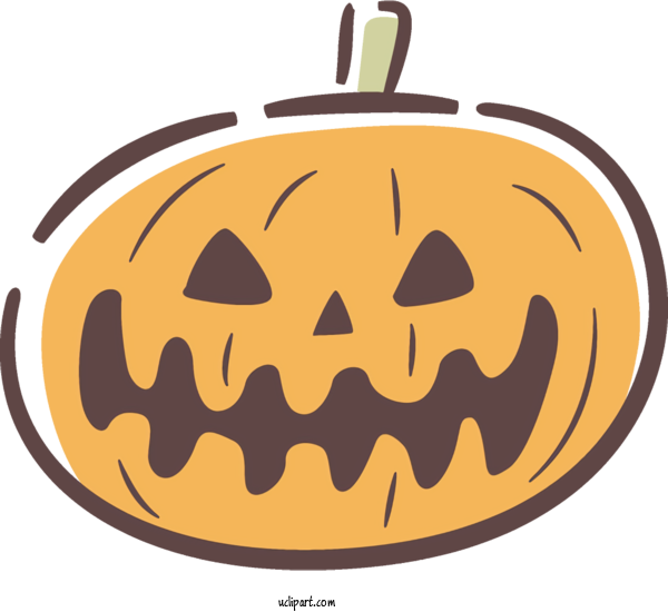 Free Holidays Pumpkin Orange Jack O' Lantern For Halloween Clipart Transparent Background