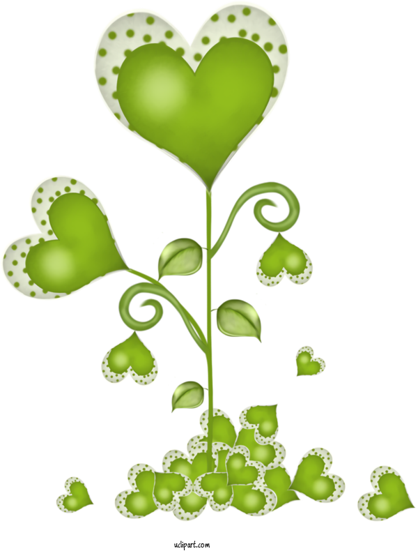 Free Holidays Green Leaf Heart For Saint Patricks Day Clipart Transparent Background