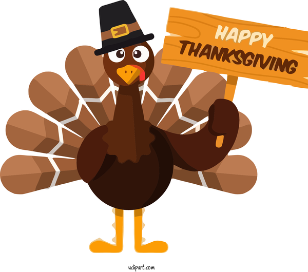 Free Holidays Cartoon Bird Turkey For Thanksgiving Clipart Transparent Background