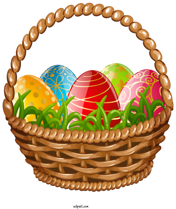 Free Holidays Easter Egg Basket Wicker For Easter Clipart Transparent Background