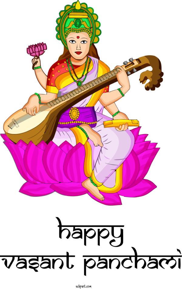 Free Holidays Indian Musical Instruments Musical Instrument For Basant Panchami Clipart Transparent Background
