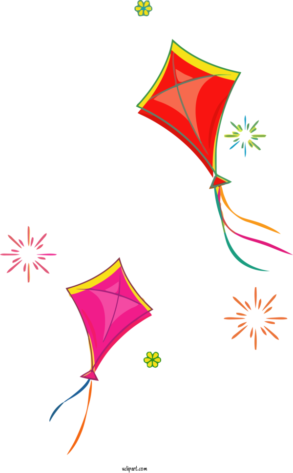 Free Holidays Line Leaf Kite For Makar Sankranti Clipart Transparent Background