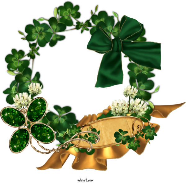 Free Holidays Leaf Wreath Ivy For Saint Patricks Day Clipart Transparent Background