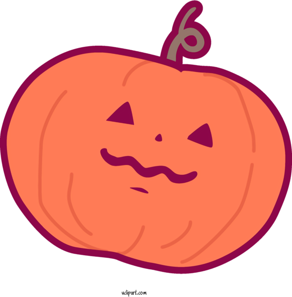 Free Holidays Facial Expression Orange Pink For Halloween Clipart Transparent Background