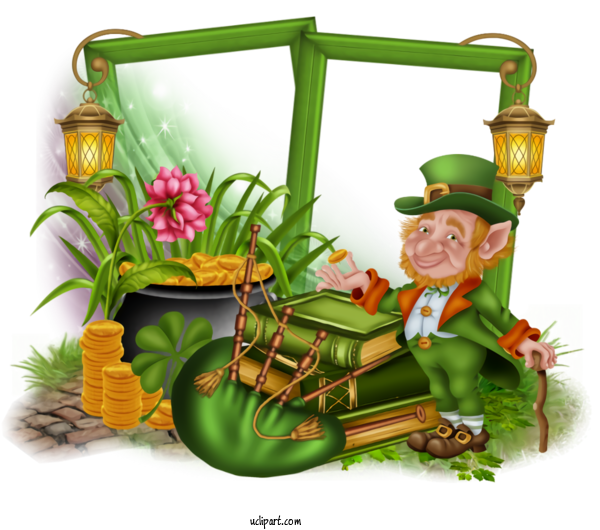 Free Holidays Cartoon Gardener Leprechaun For Saint Patricks Day Clipart Transparent Background